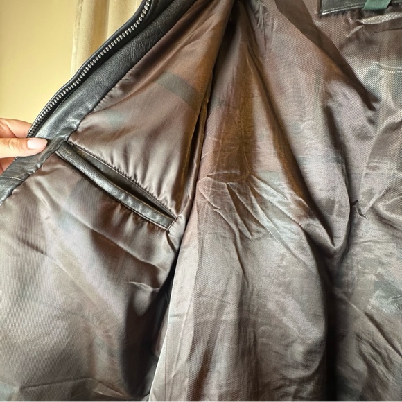 Danier Classic Black Leather Bomber Zip Jacket Thick Lined Vintage Moto 90s - Picture 13 of 16